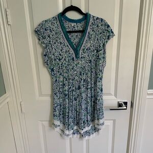 Poupette St. Barth  Blue and Green mini dress size Large